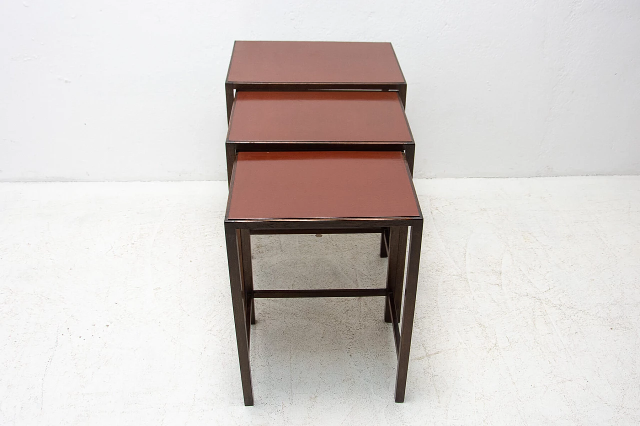 3 Interlocking side tables H-50 by Jindrich Halabala, 1950s 1377640