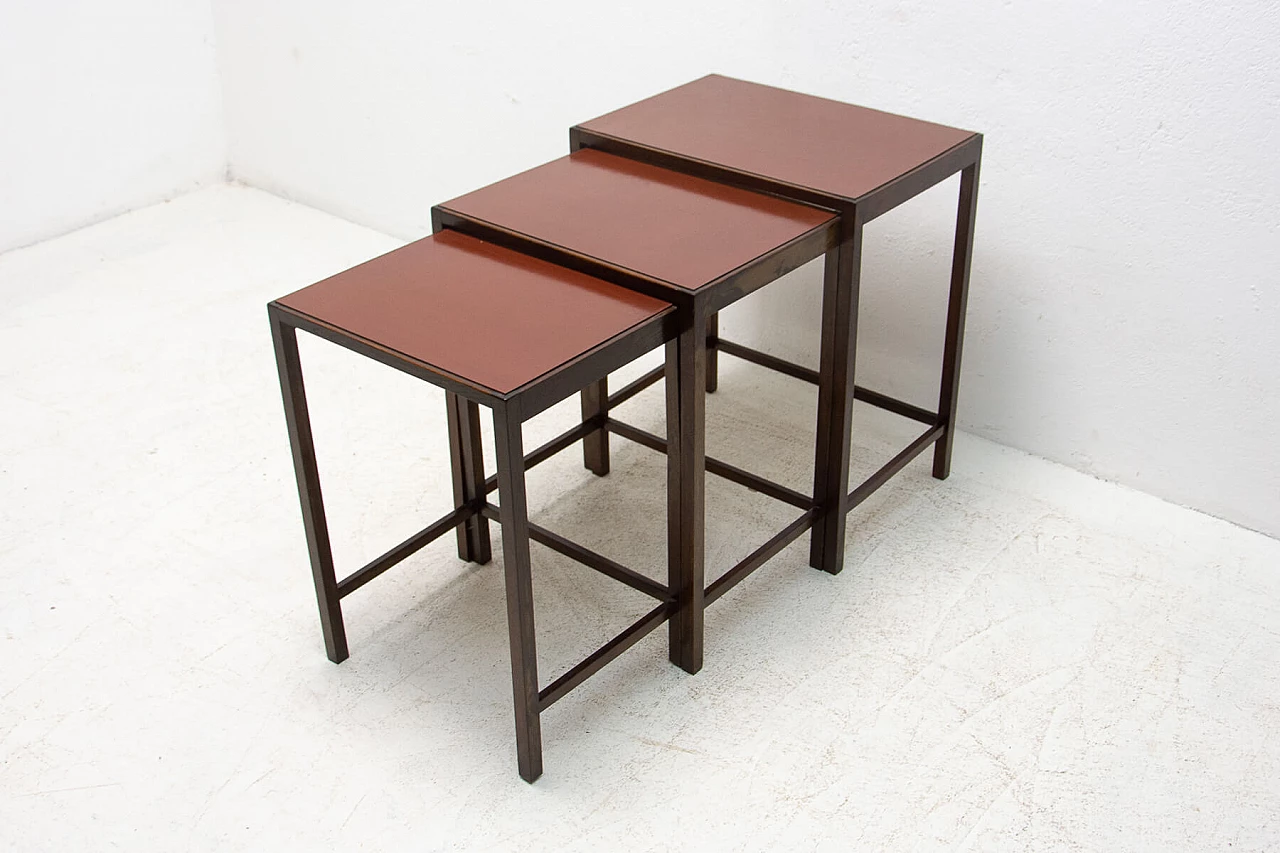 3 Interlocking side tables H-50 by Jindrich Halabala, 1950s 1377641