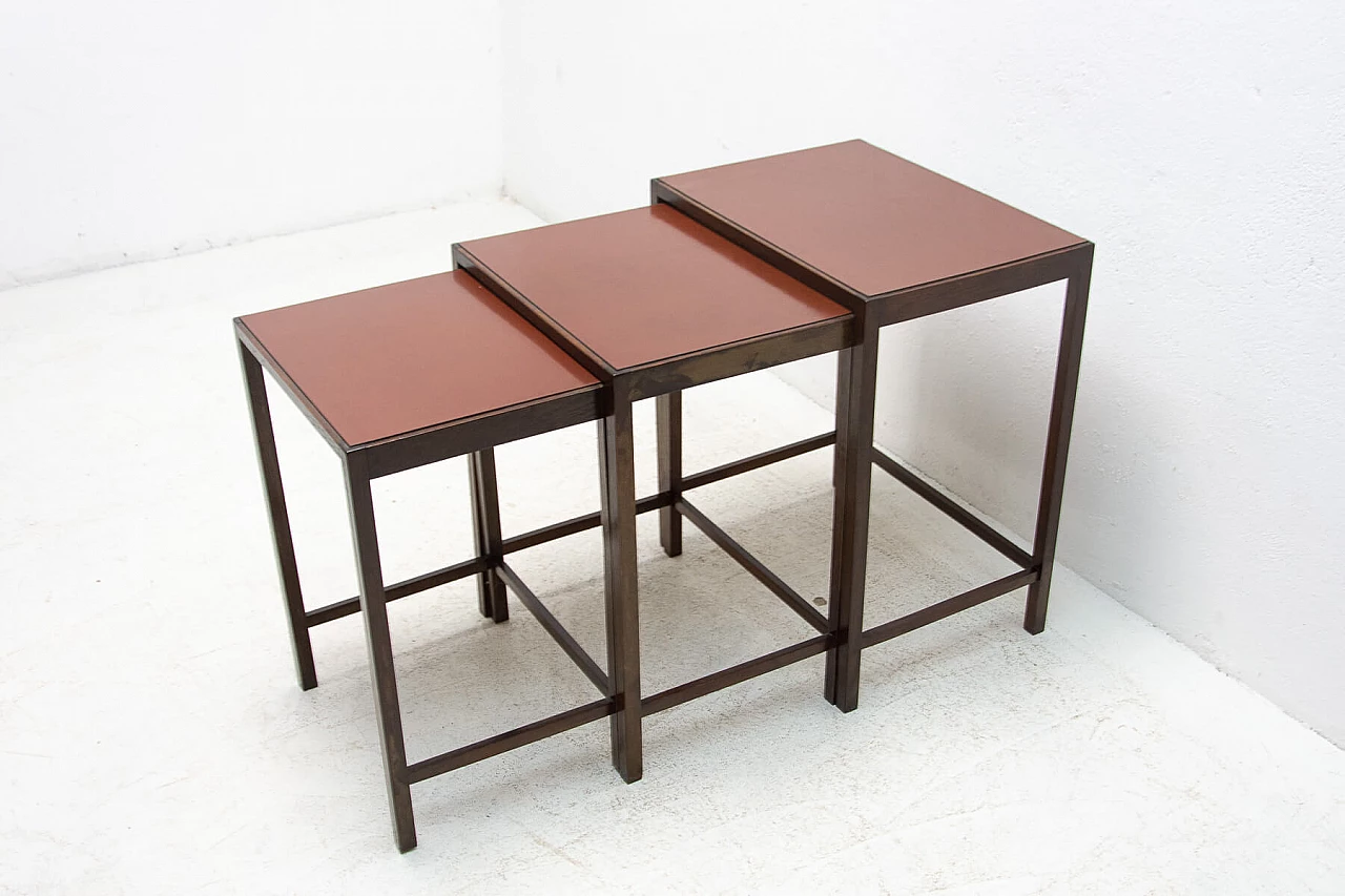 3 Interlocking side tables H-50 by Jindrich Halabala, 1950s 1377642