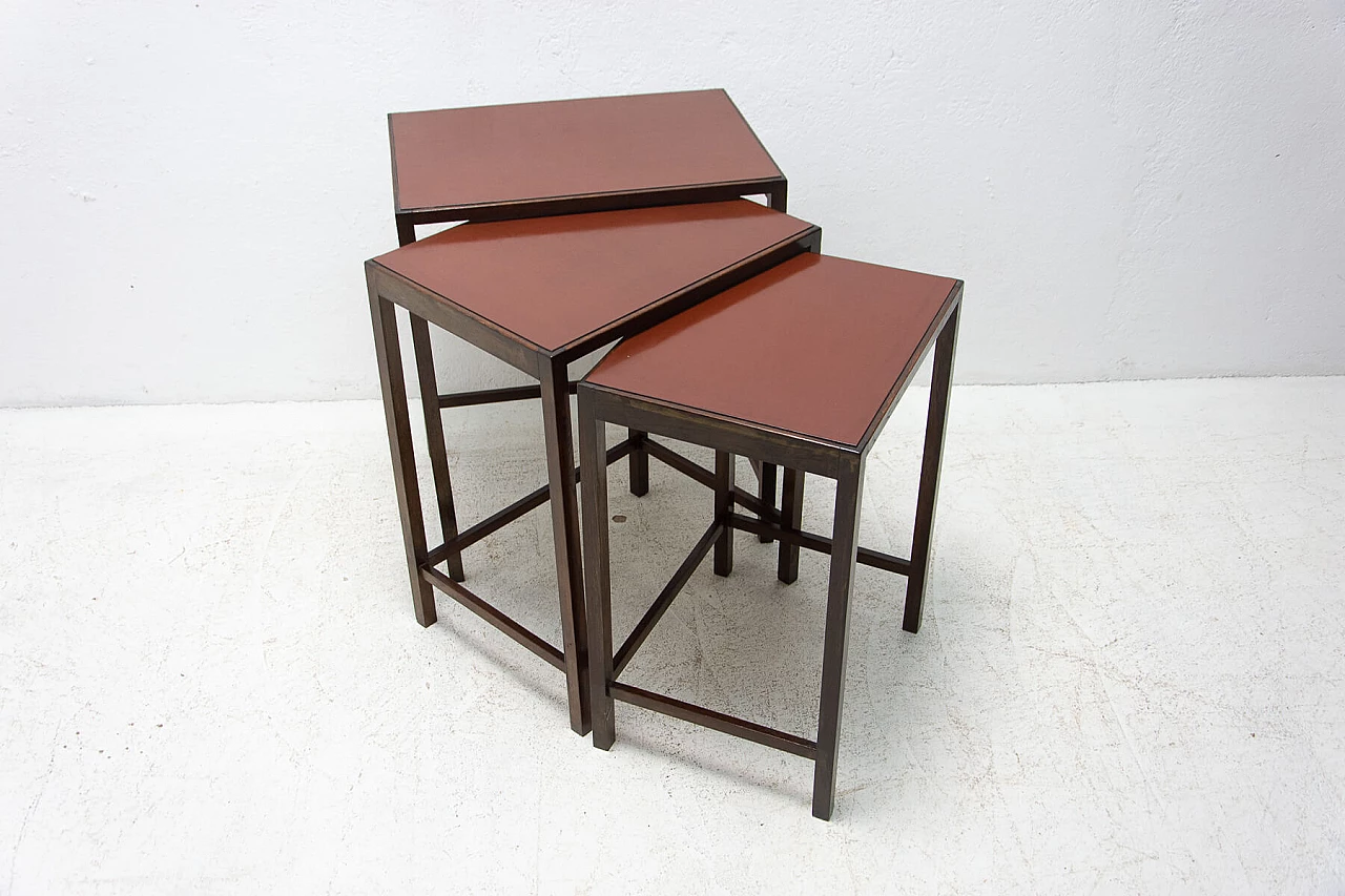 3 Interlocking side tables H-50 by Jindrich Halabala, 1950s 1377643