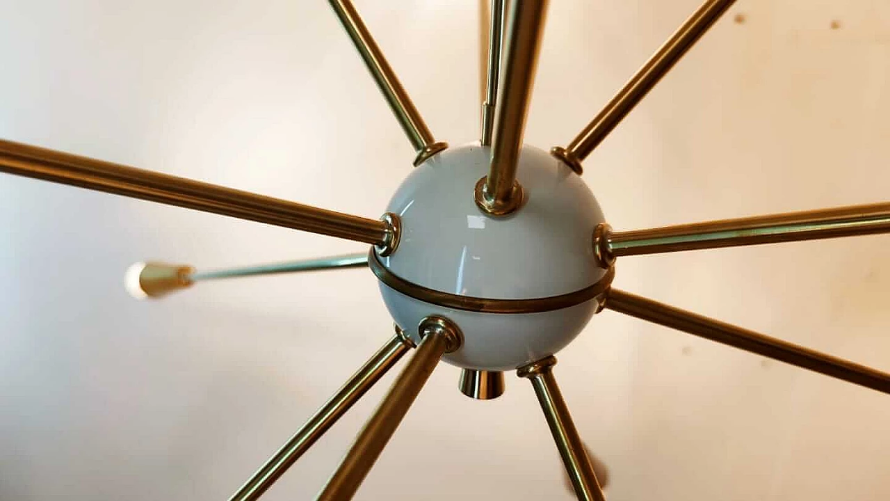 Sputnik multicoloured chandelier in Stilnovo style, 1960s 1377917