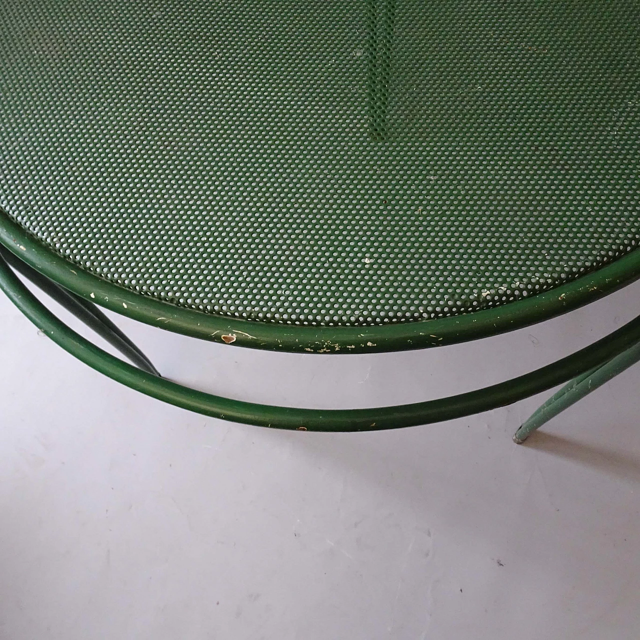 Green iron garden table, 1950s 1378210