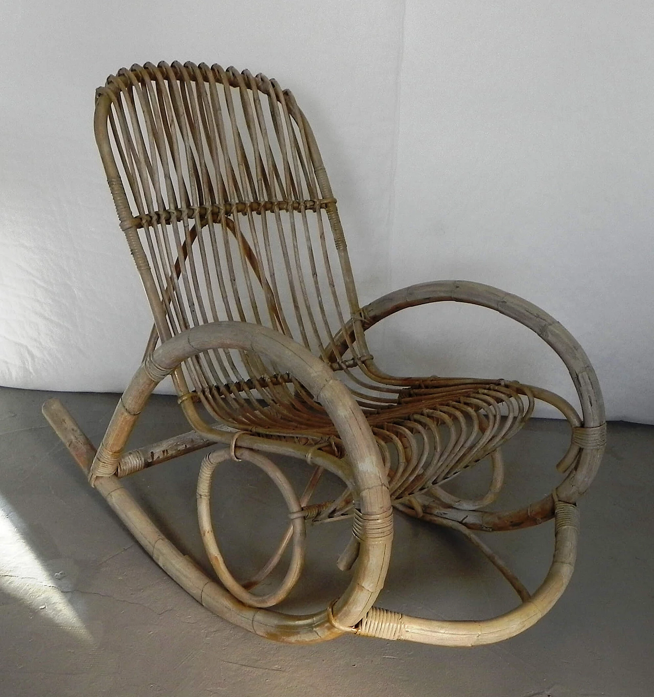 Bamboo rocking chair, 1960s 1380387