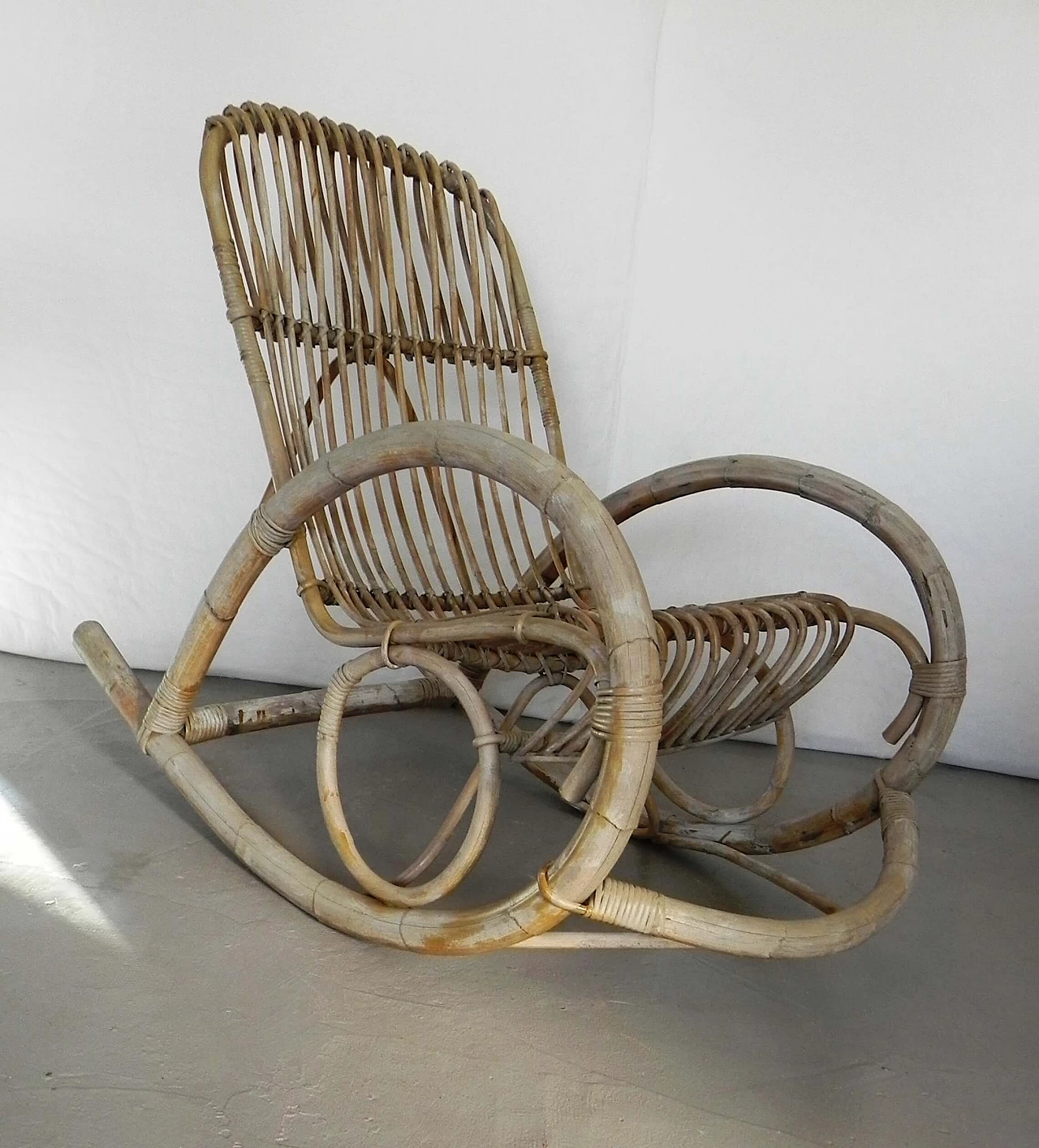 Bamboo rocking chair, 1960s 1380388