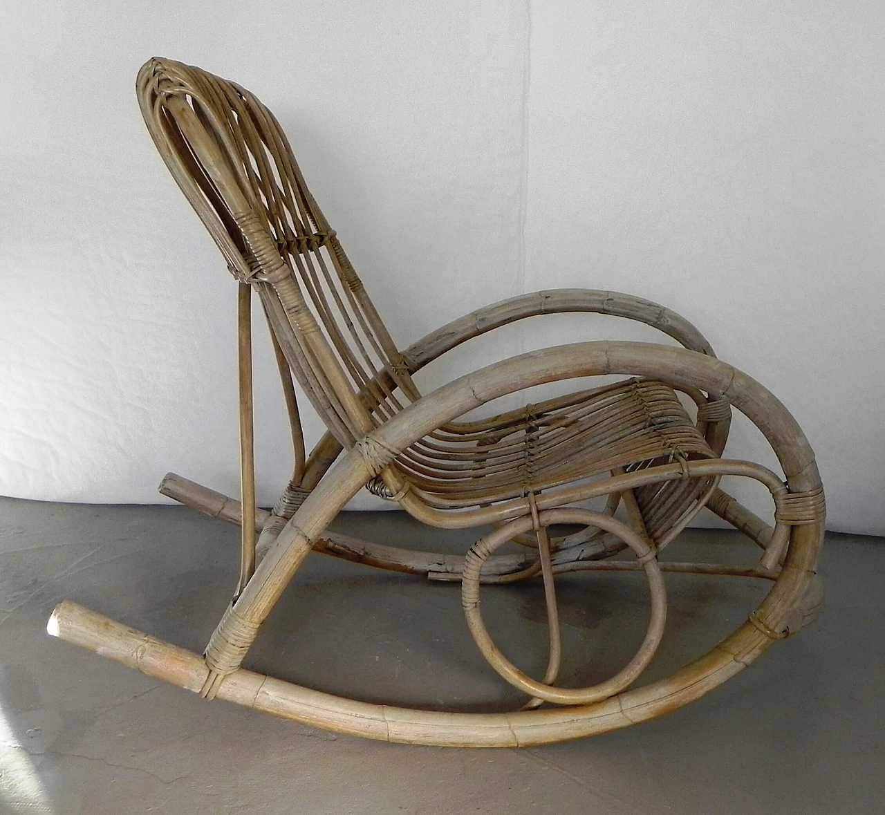 Bamboo rocking chair, 1960s 1380389