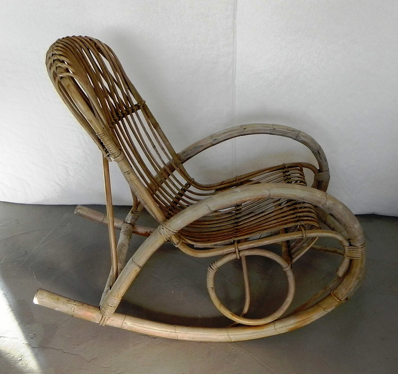 Bamboo rocking chair, 1960s 1380390