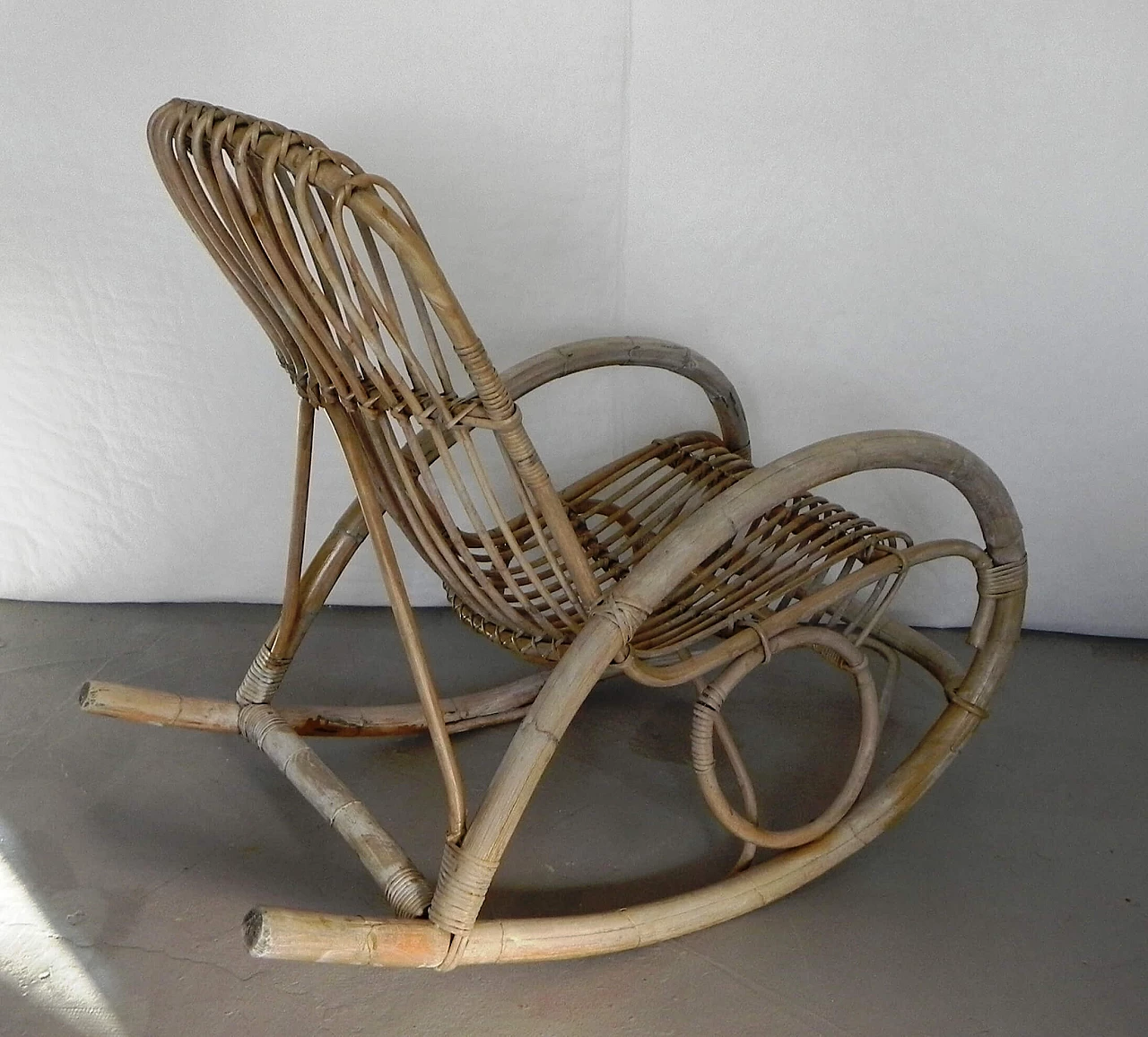 Bamboo rocking chair, 1960s 1380391