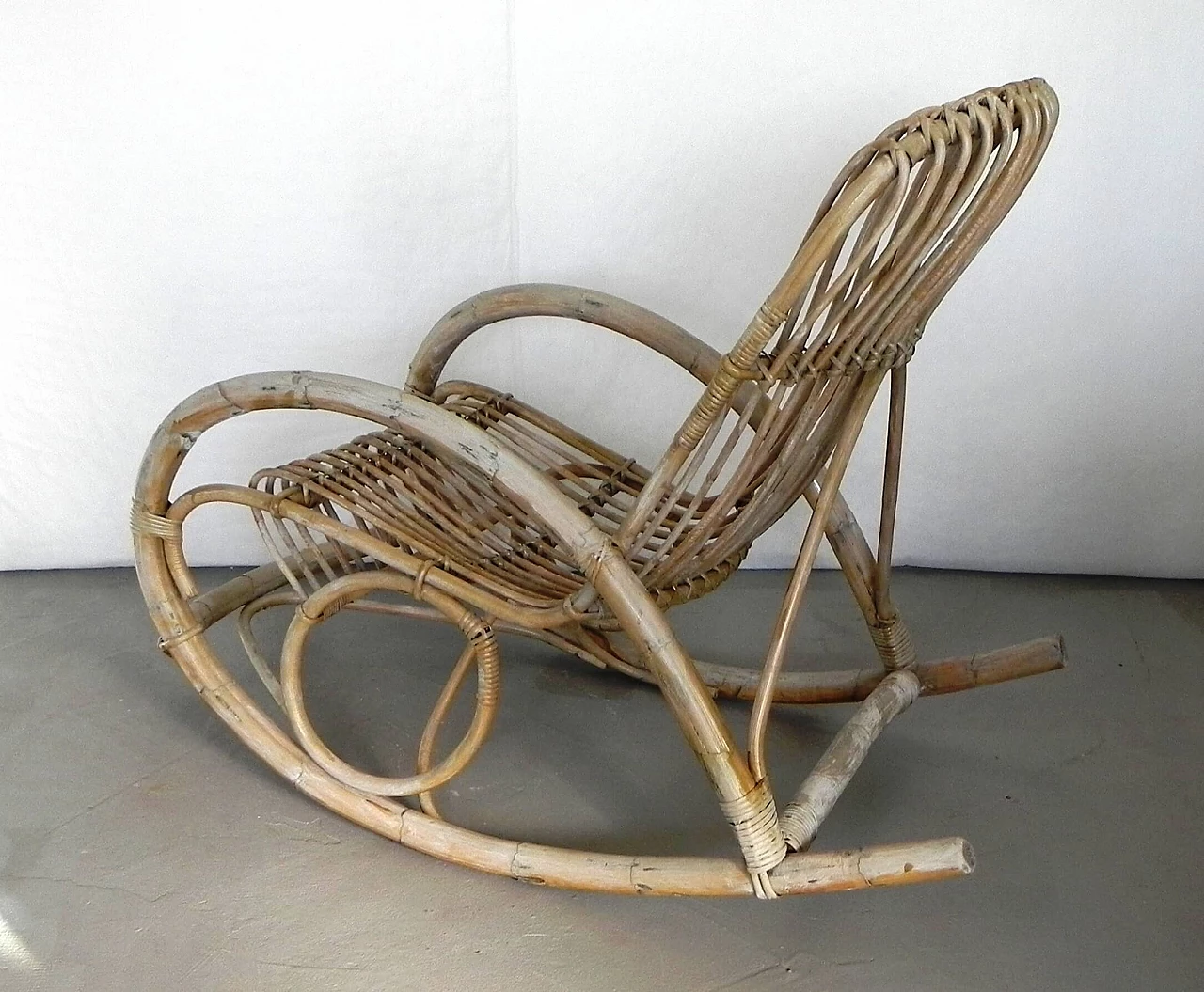 Bamboo rocking chair, 1960s 1380393