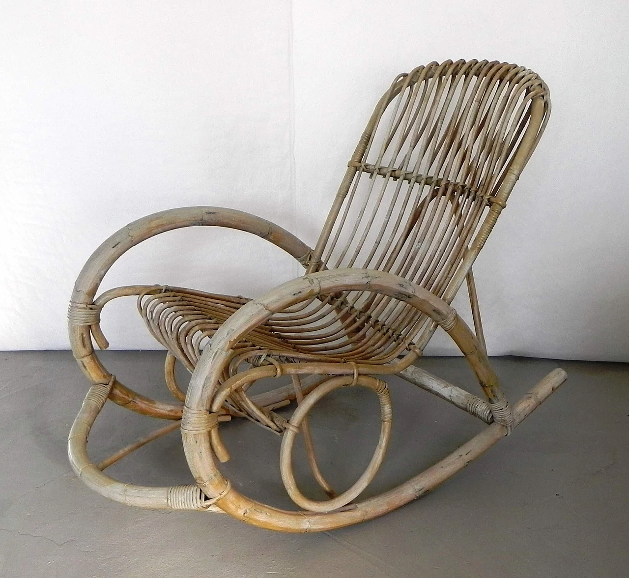 Bamboo rocking chair, 1960s 1380394