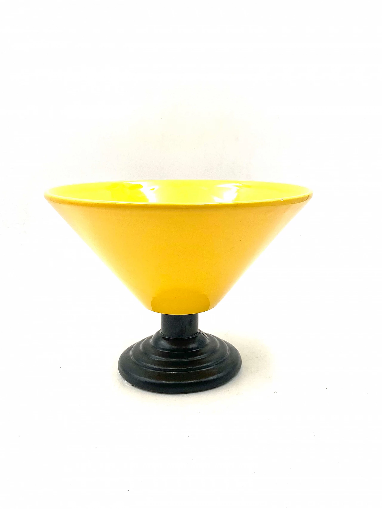 Postmodern yellow vase in Memphis style, 1980s 1380448