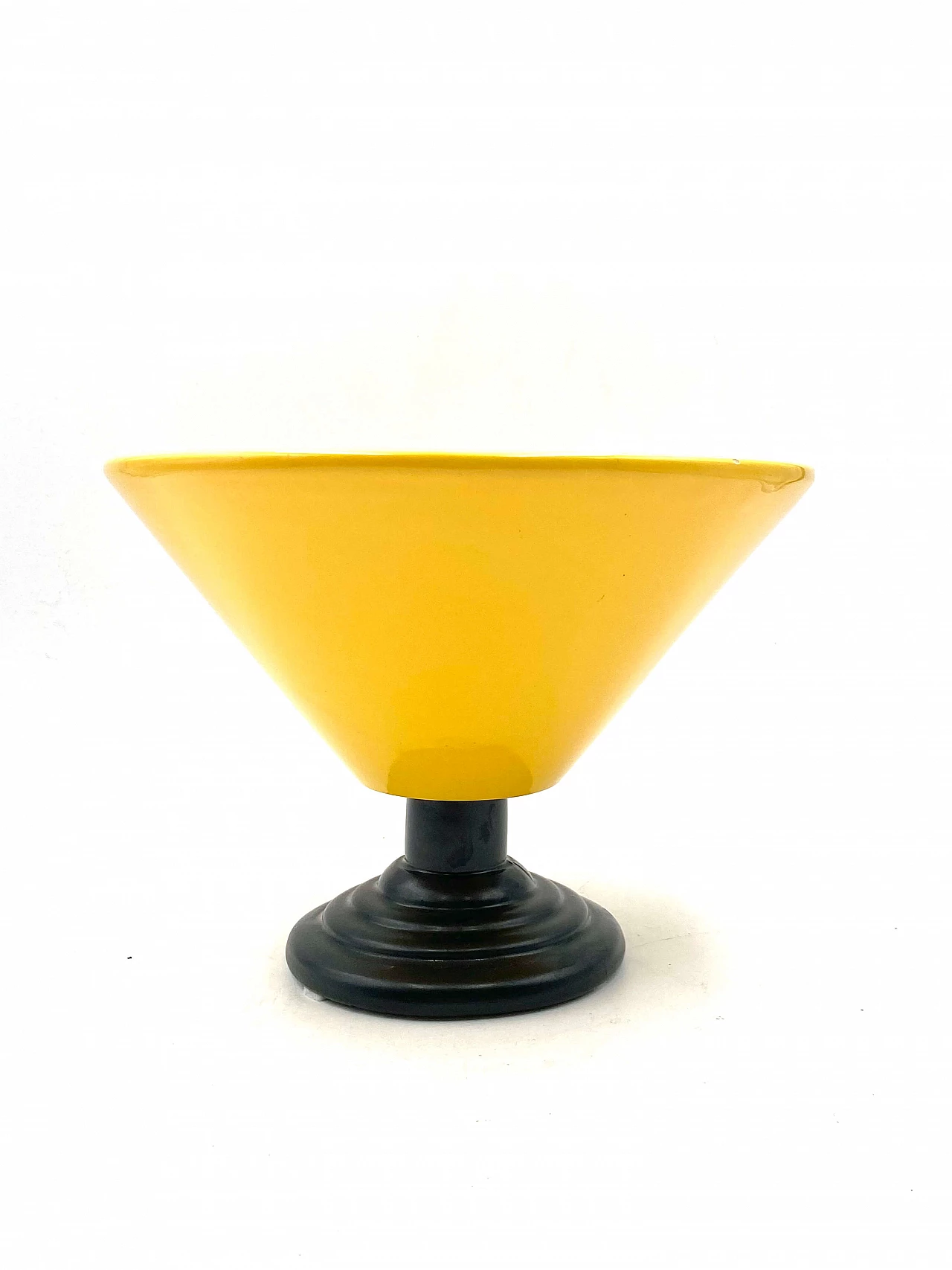 Postmodern yellow vase in Memphis style, 1980s 1380450
