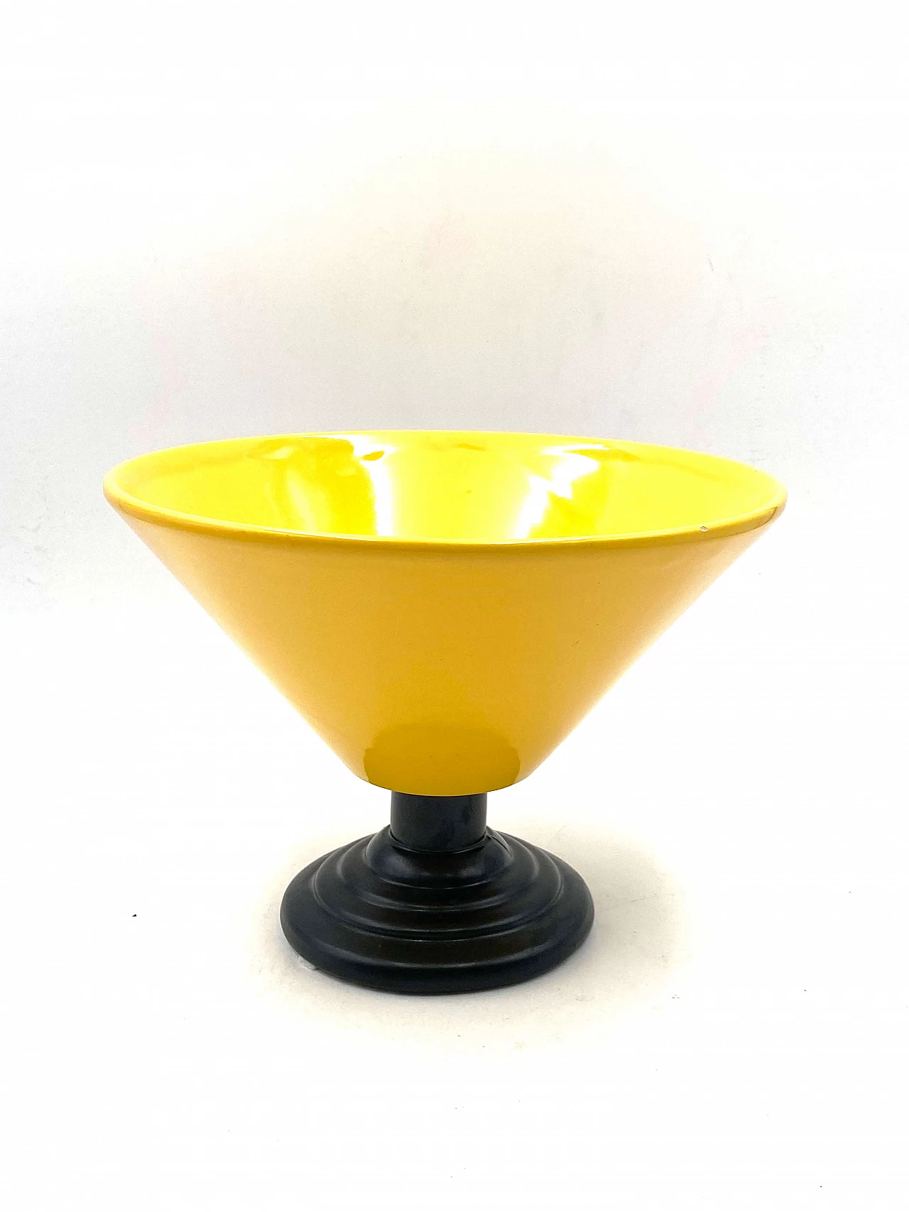 Postmodern yellow vase in Memphis style, 1980s 1380452