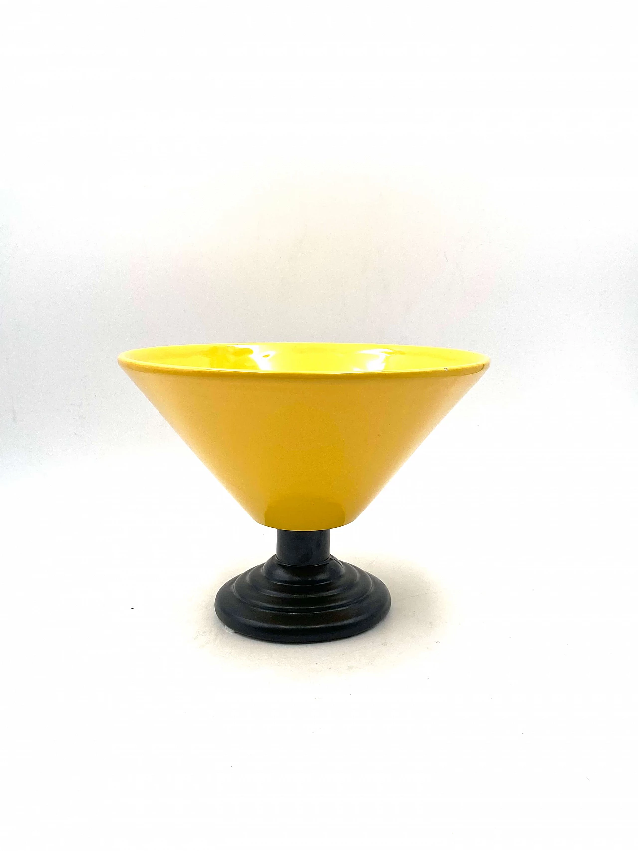 Postmodern yellow vase in Memphis style, 1980s 1380453