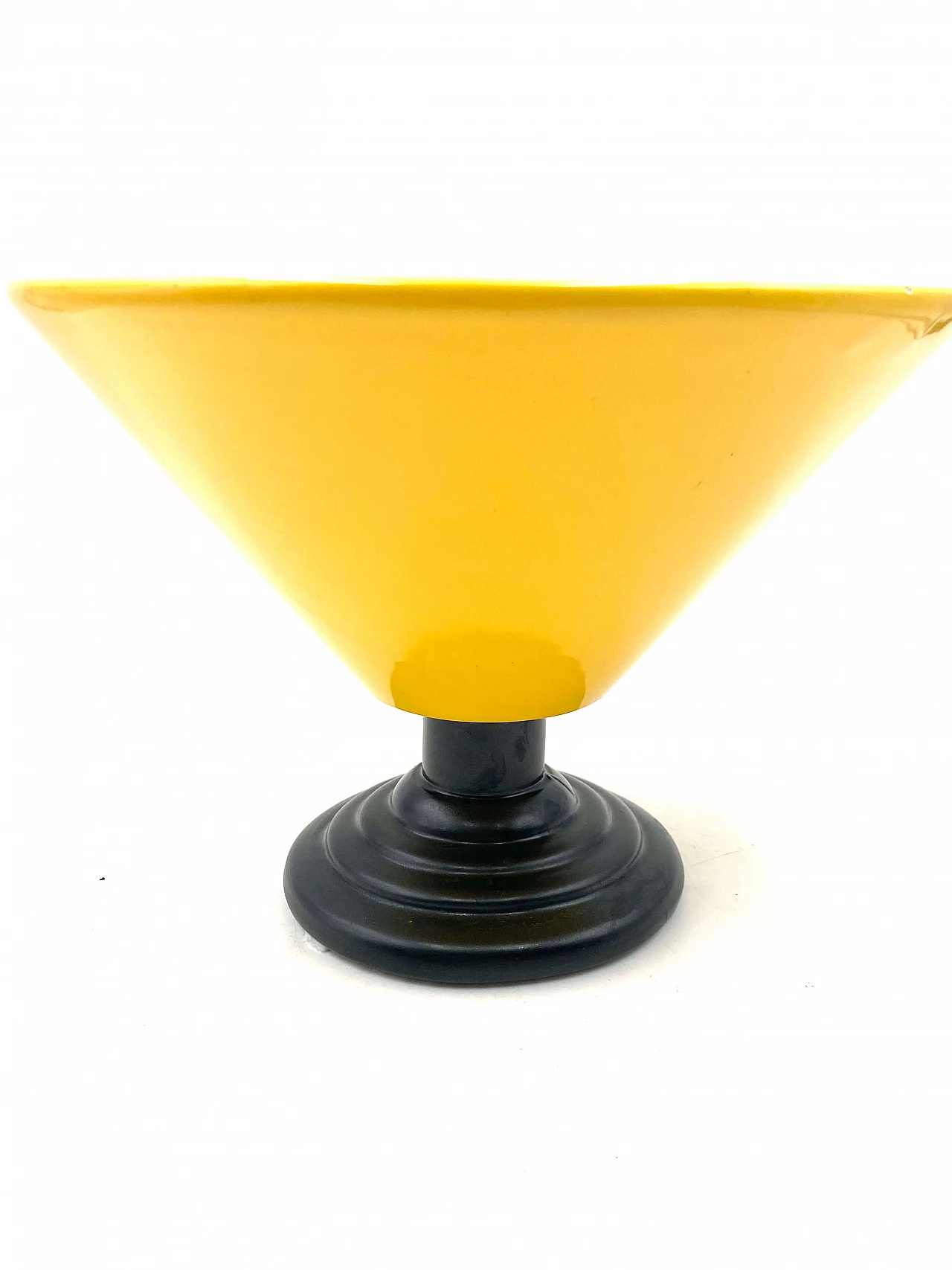 Postmodern yellow vase in Memphis style, 1980s 1380455
