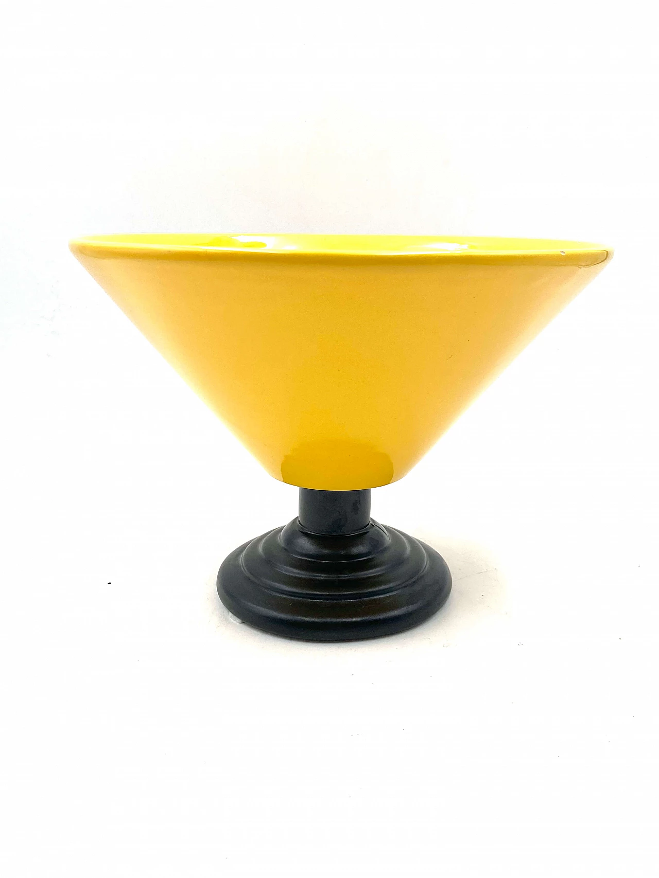 Postmodern yellow vase in Memphis style, 1980s 1380456