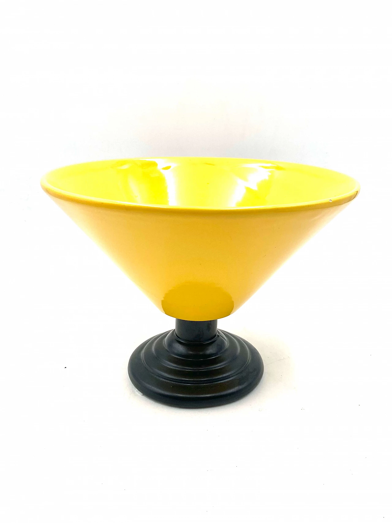 Postmodern yellow vase in Memphis style, 1980s 1380457