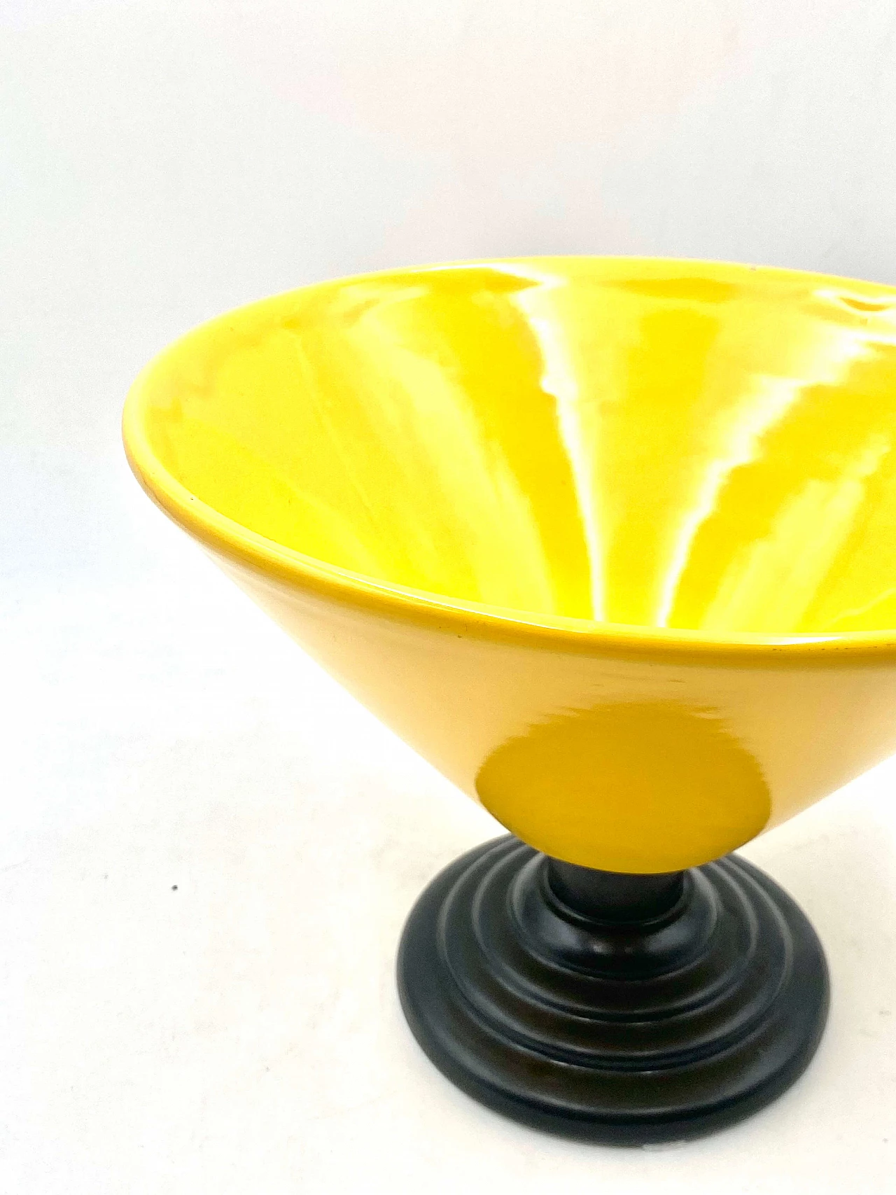 Postmodern yellow vase in Memphis style, 1980s 1380459