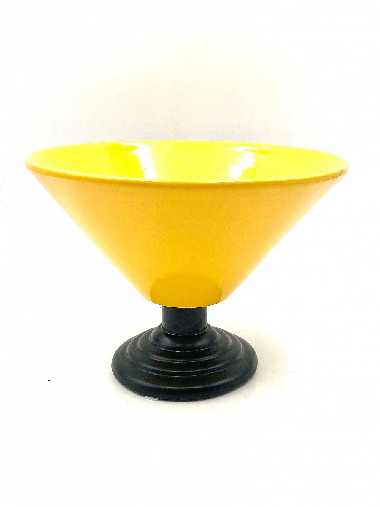 Postmodern yellow vase in Memphis style, 1980s 1380462