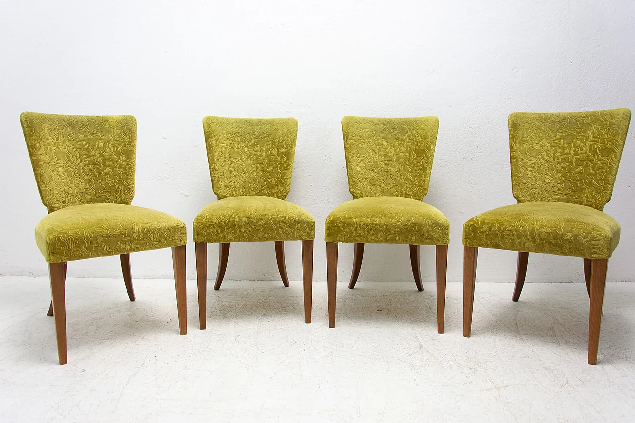 4 Art Deco chairs H-214 by Jindrich Halabala for ÚP Závody, 1950s 1380601