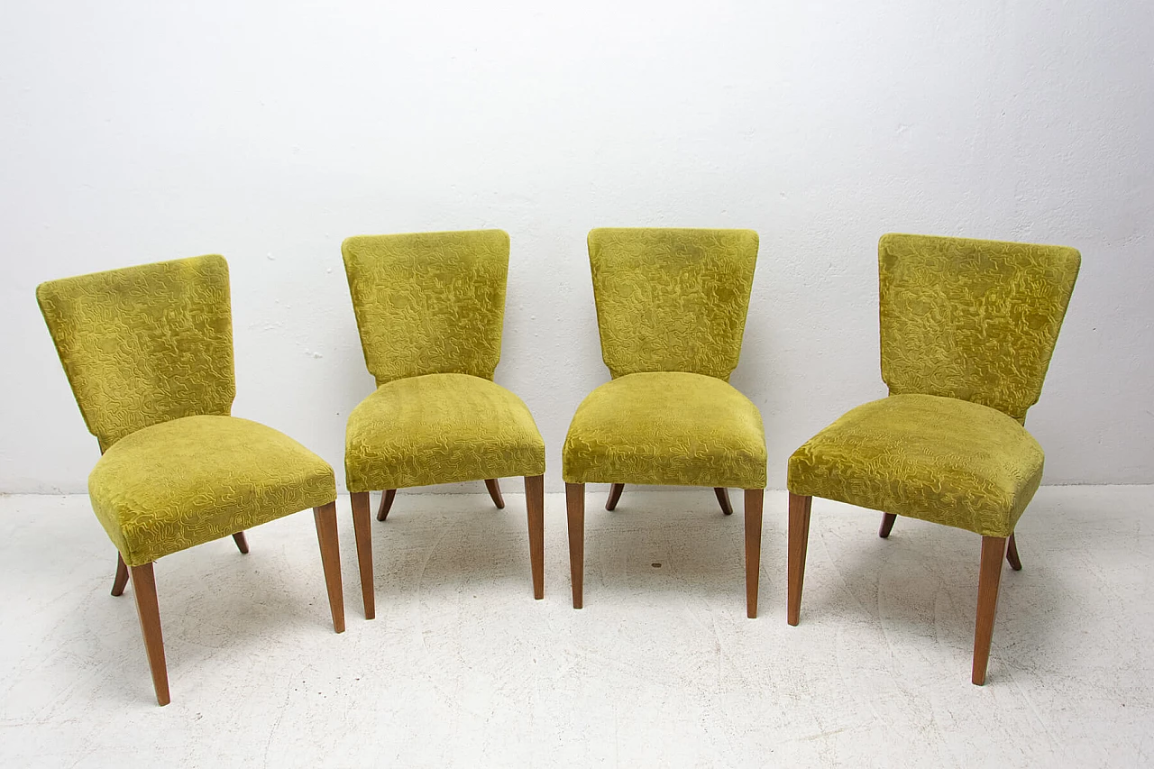 4 Art Deco chairs H-214 by Jindrich Halabala for ÚP Závody, 1950s 1380602