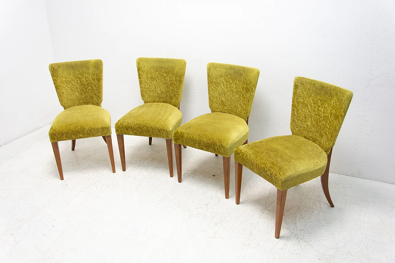 4 Art Deco chairs H-214 by Jindrich Halabala for ÚP Závody, 1950s 1380603