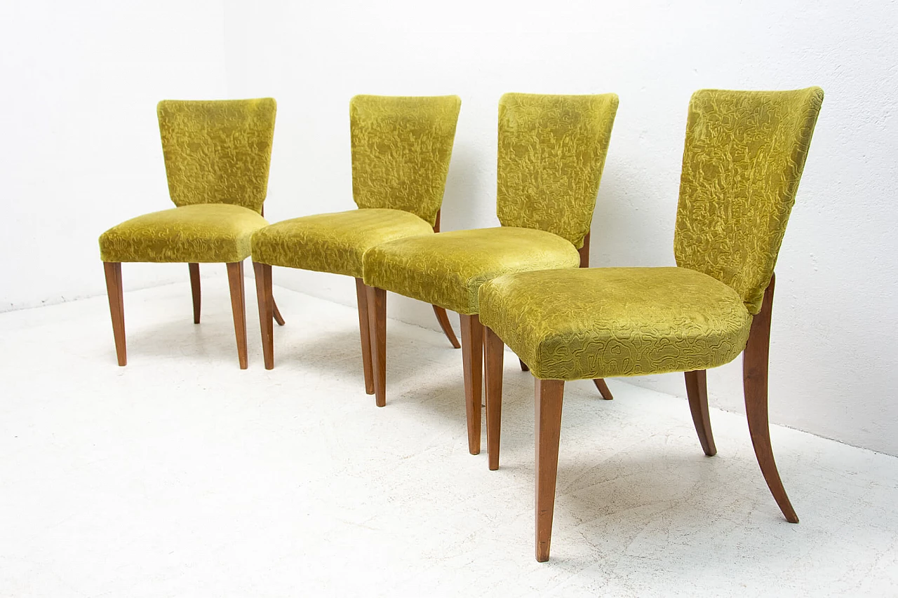 4 Art Deco chairs H-214 by Jindrich Halabala for ÚP Závody, 1950s 1380604