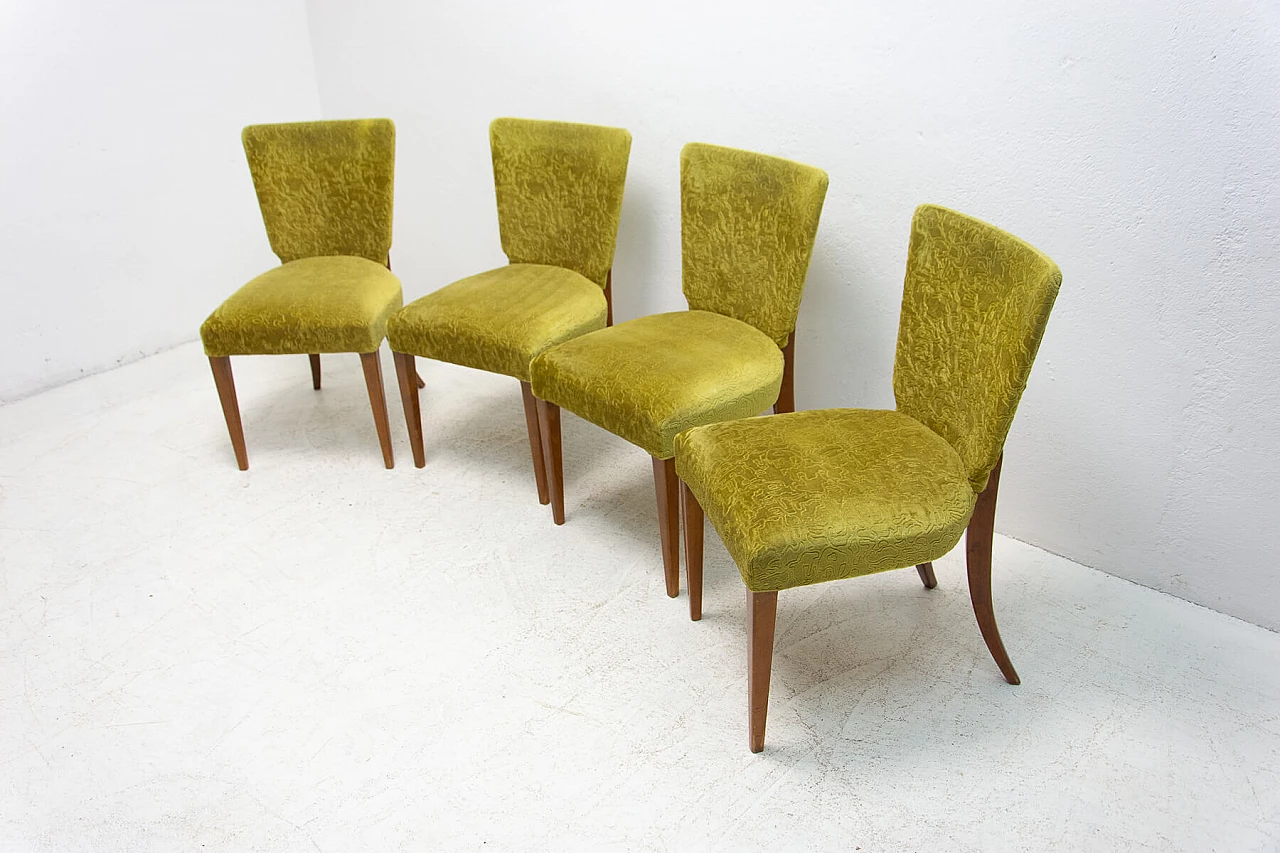 4 Art Deco chairs H-214 by Jindrich Halabala for ÚP Závody, 1950s 1380605