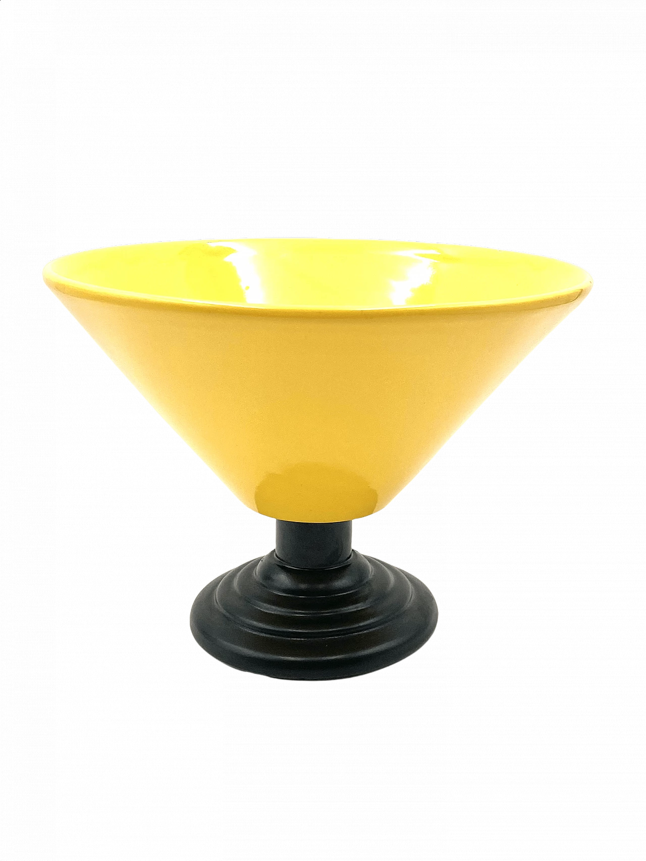 Postmodern yellow vase in Memphis style, 1980s 1380825