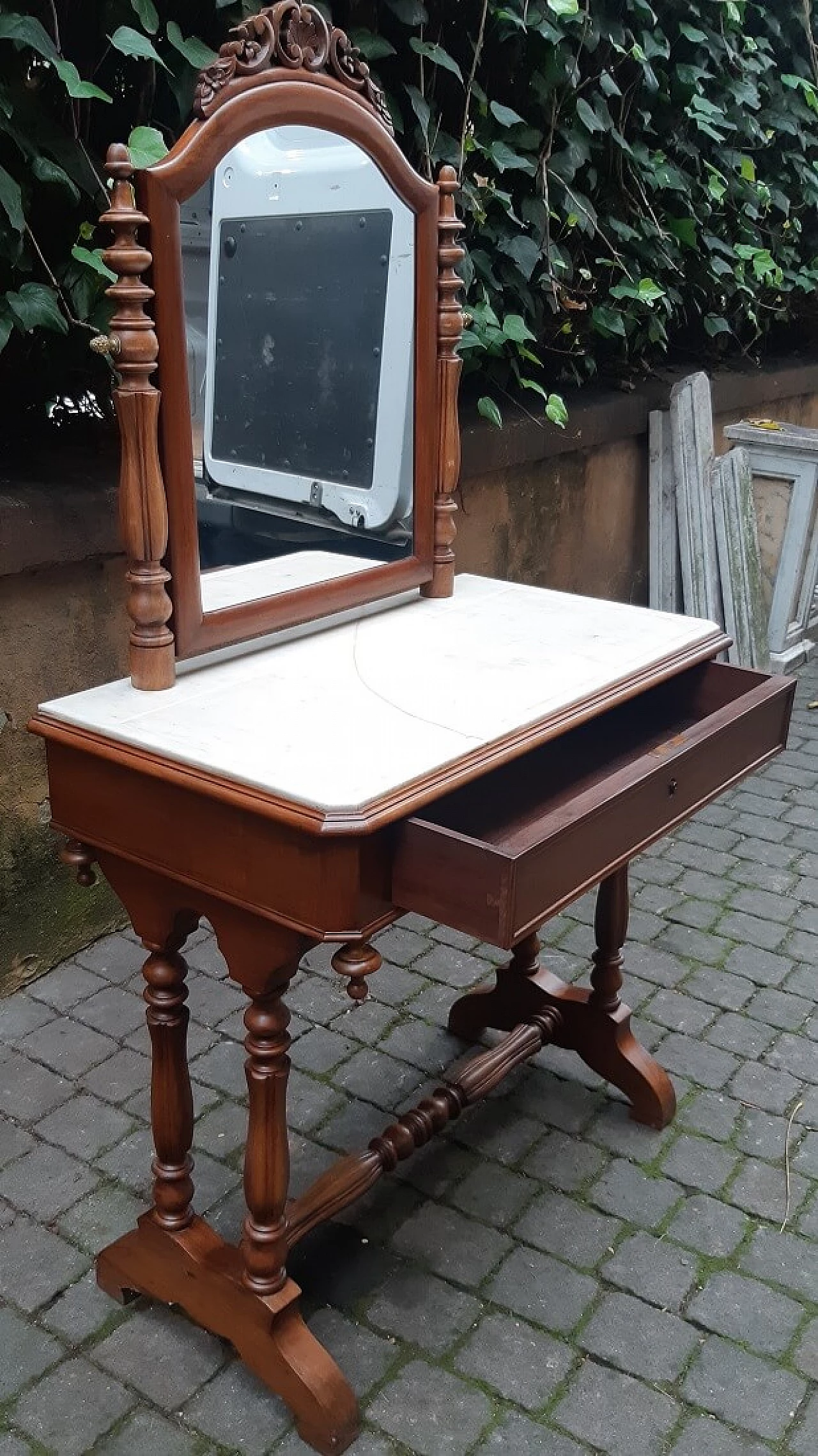 Toeletta Luigi Filippo con piano in marmo di Carrara, '800 1382012