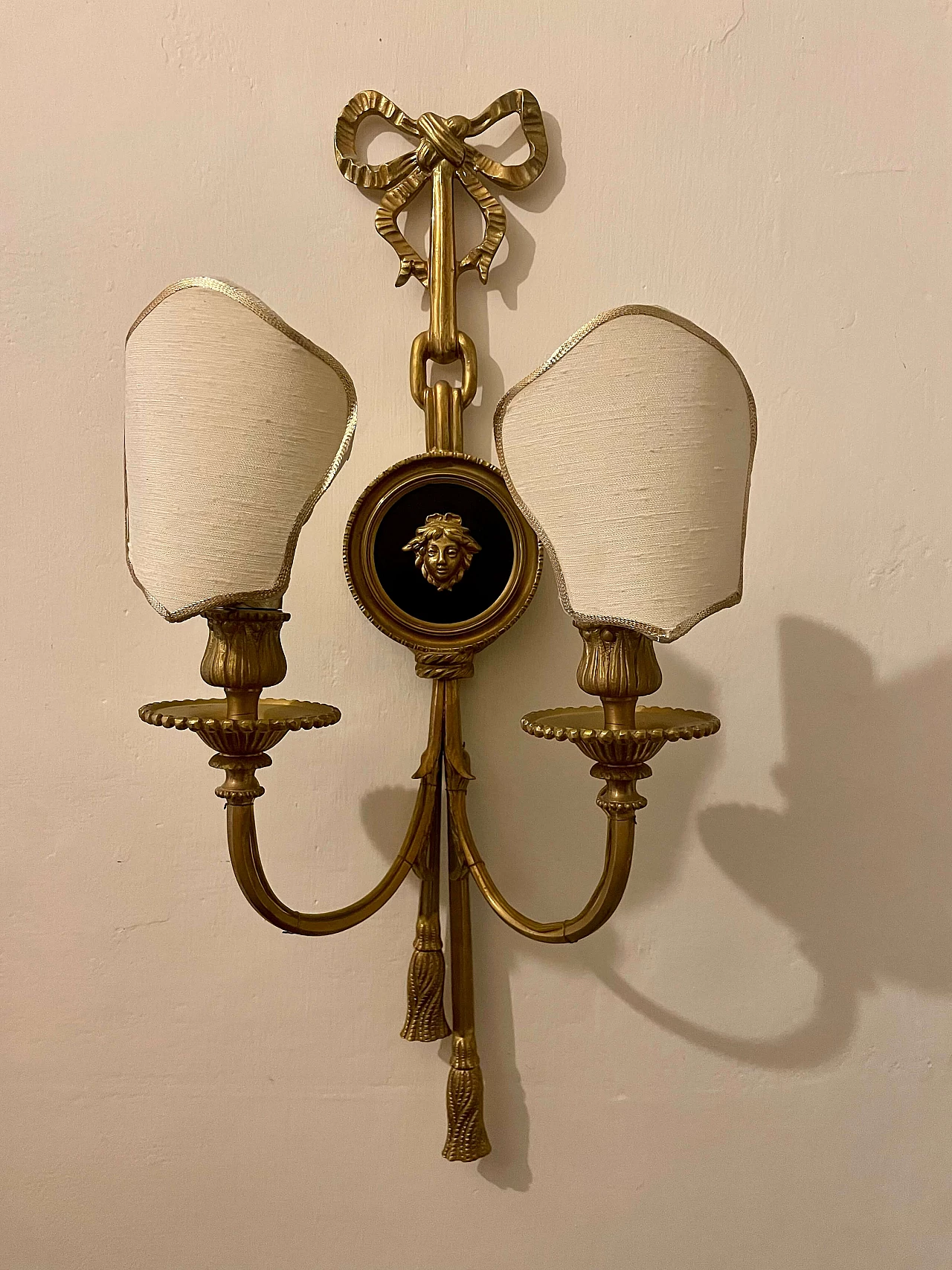 Pair of bronze wall lights, 40s 1383584