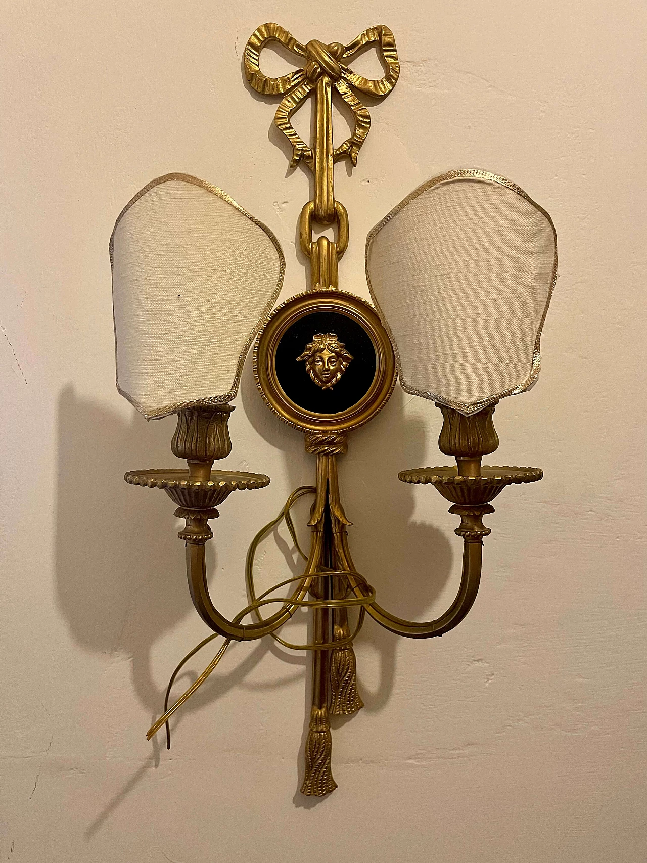 Pair of bronze wall lights, 40s 1383586