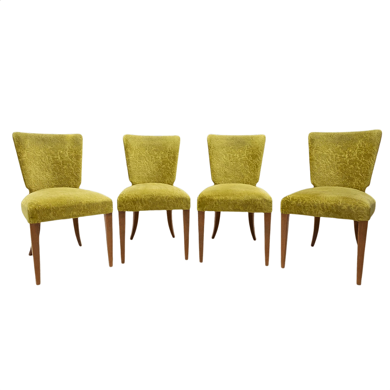 4 Art Deco chairs H-214 by Jindrich Halabala for ÚP Závody, 1950s 1384162