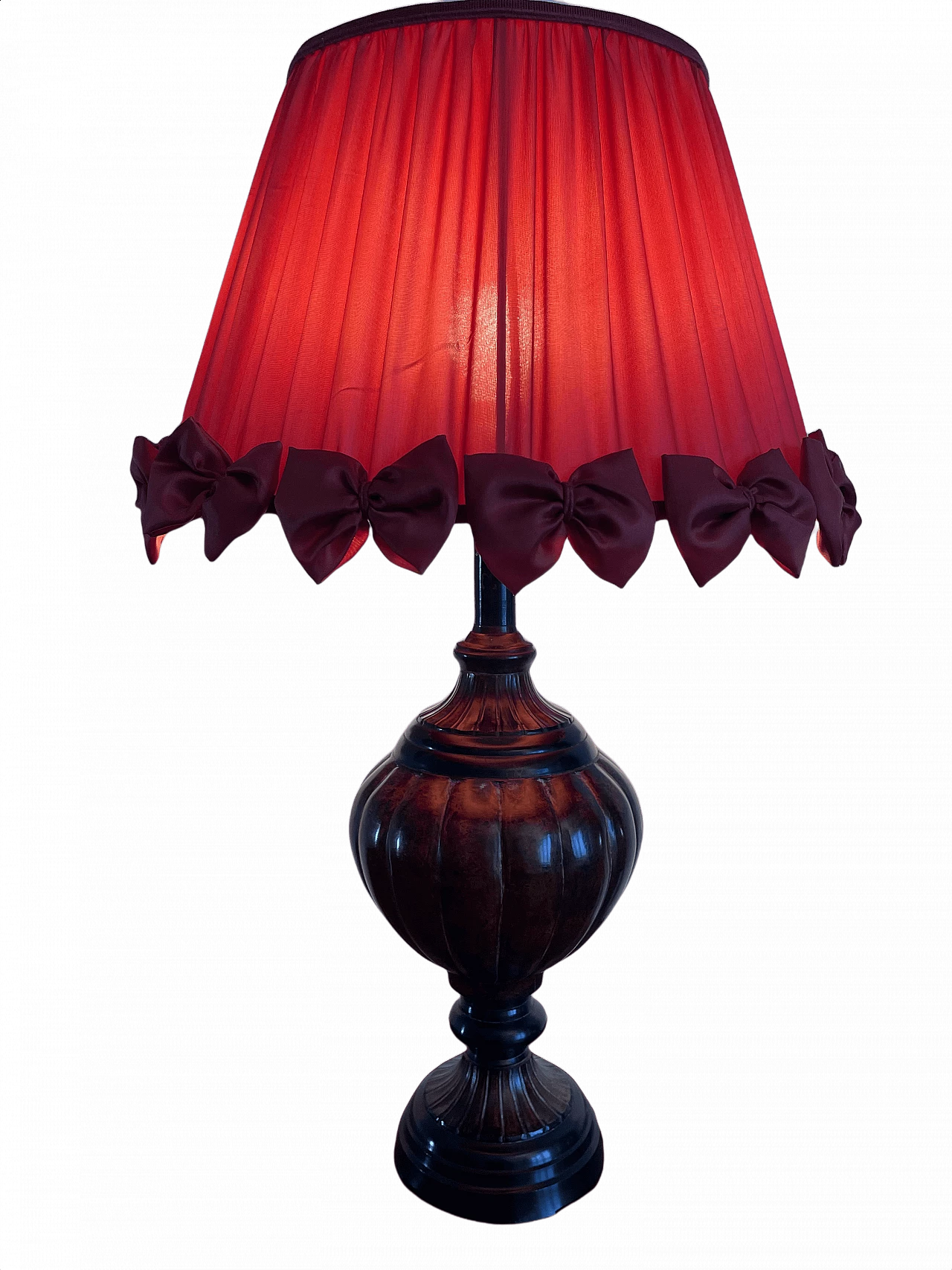 Table lamp with burgundy shade, 2000s 1384204