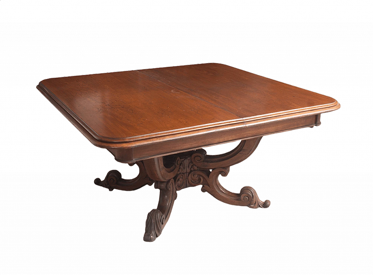 Victorian mahogany extending table with porcelain wheels, 19th century 1387566