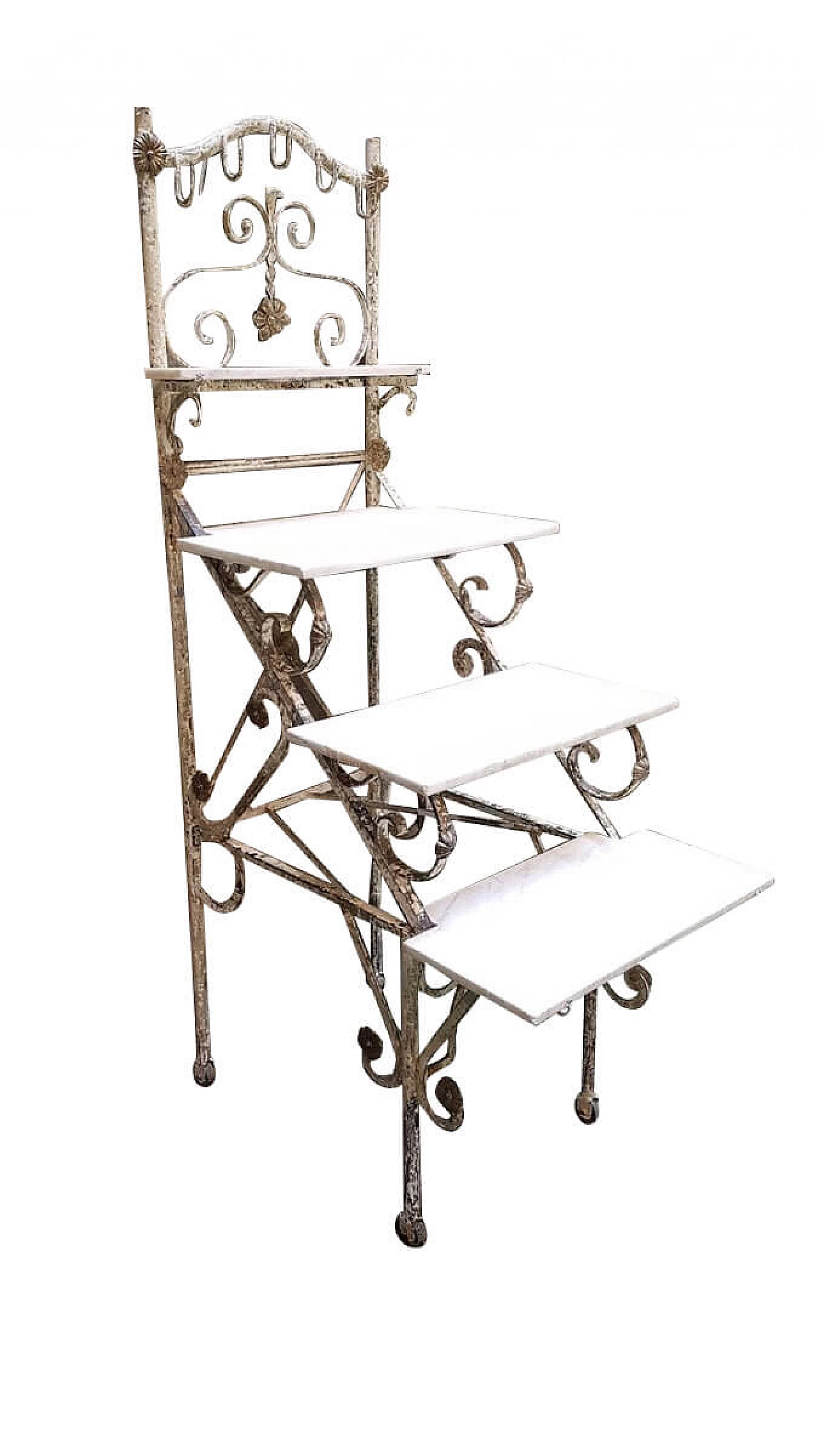 Marble and wrought iron shelf display, 19th century 1395579