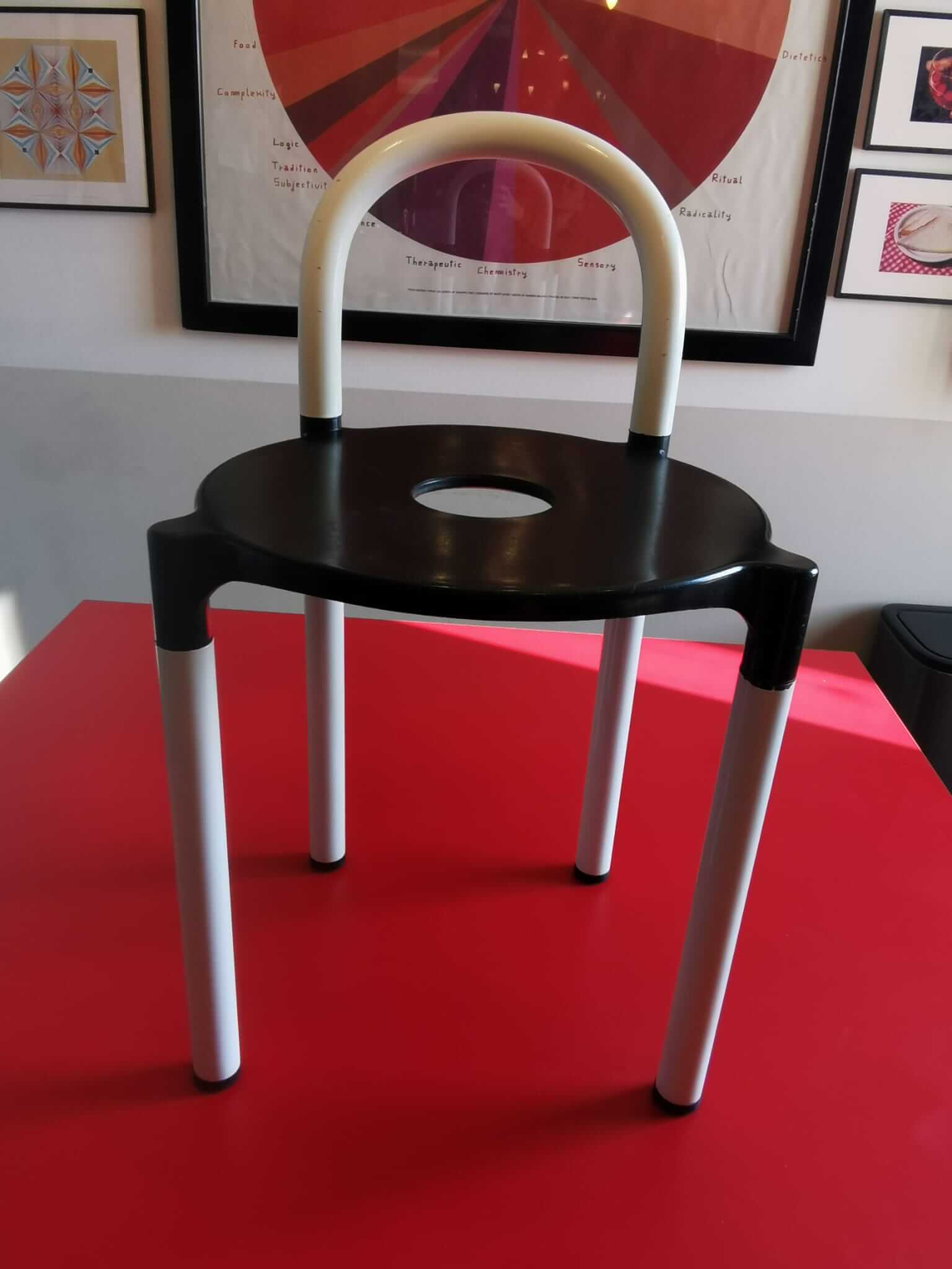 Sgabello Polo vintage in acciaio e plastica (bianco), Kartell