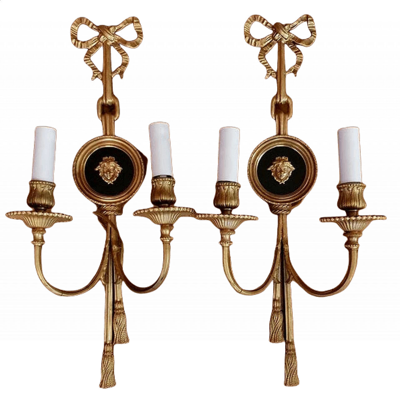 Pair of bronze wall lights, 40s 1397760