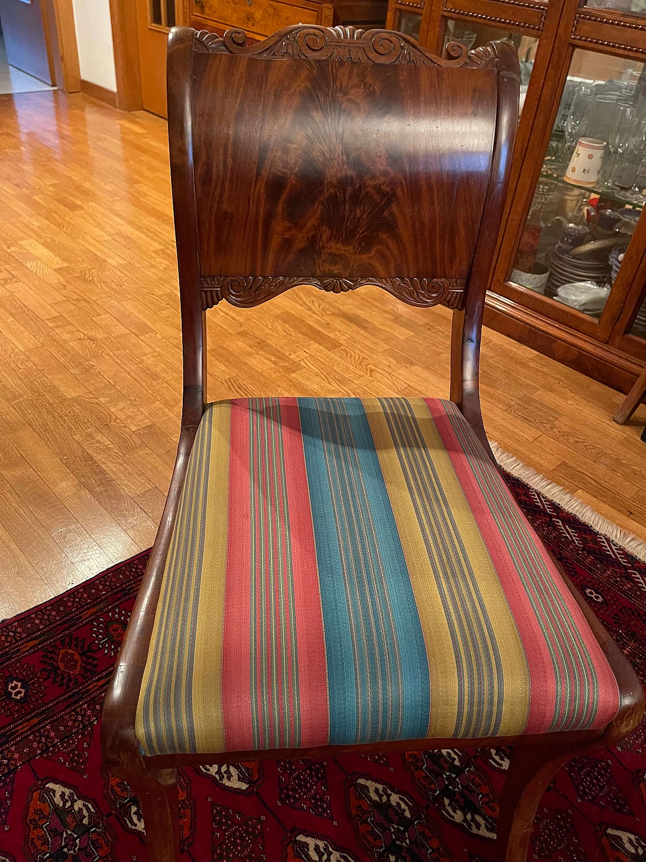 Chair with striped seat upholstery, 1960s 1404997