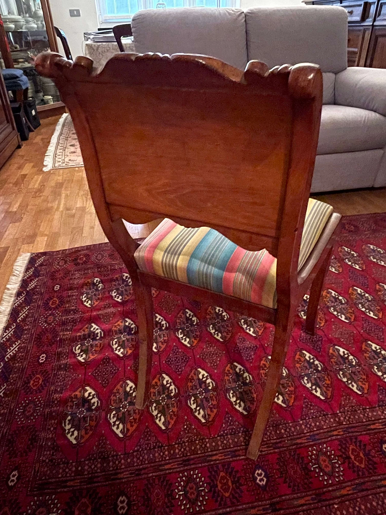 Chair with striped seat upholstery, 1960s 1404998