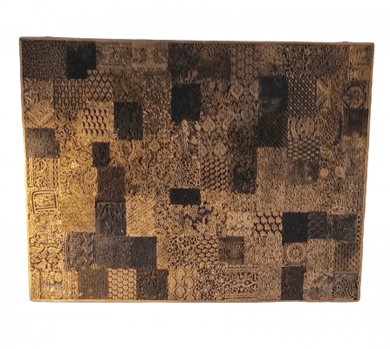 Wooden panel with Batik stamps, 1950s 1405229