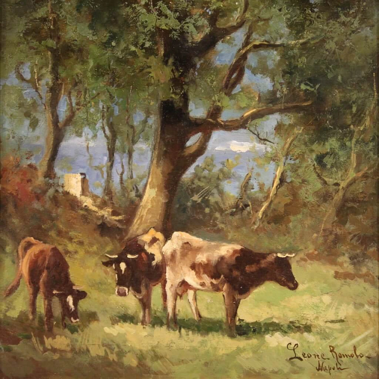 Countryside, Italian oil painting on panel, signed, 1930s 1405269