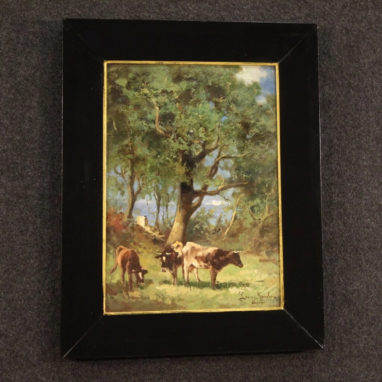 Countryside, Italian oil painting on panel, signed, 1930s 1405275