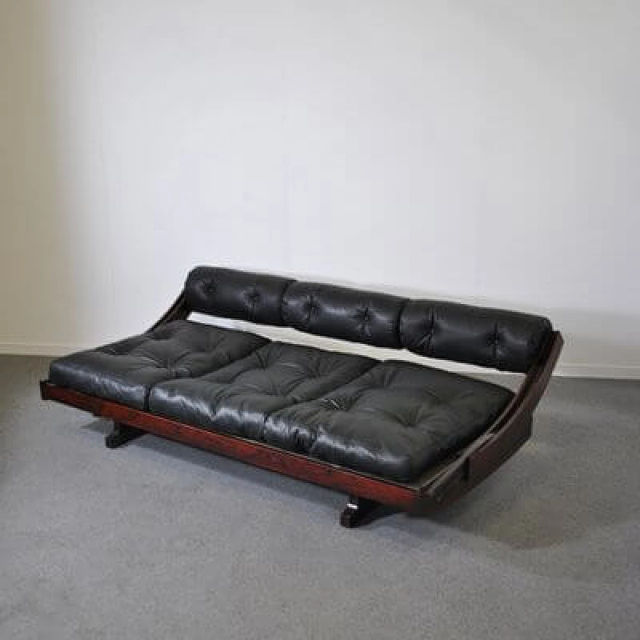GS195 wooden and leather sofa by Gianni Songia for Luigi Sormani, 1970s 1412264