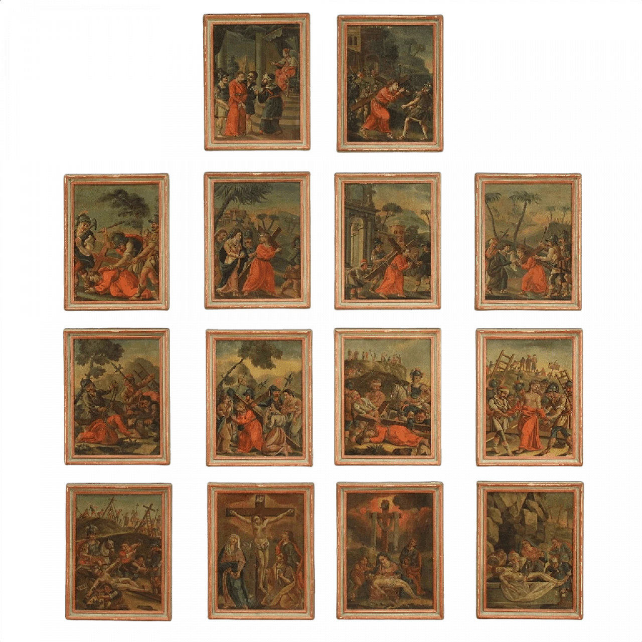 12 Oil paintings of a complete Way of the Cross, 18th century 1445399