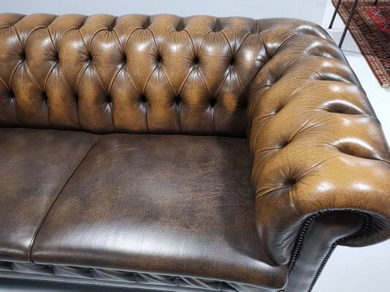 English Chesterfield leather sofa, 1960s 1446394