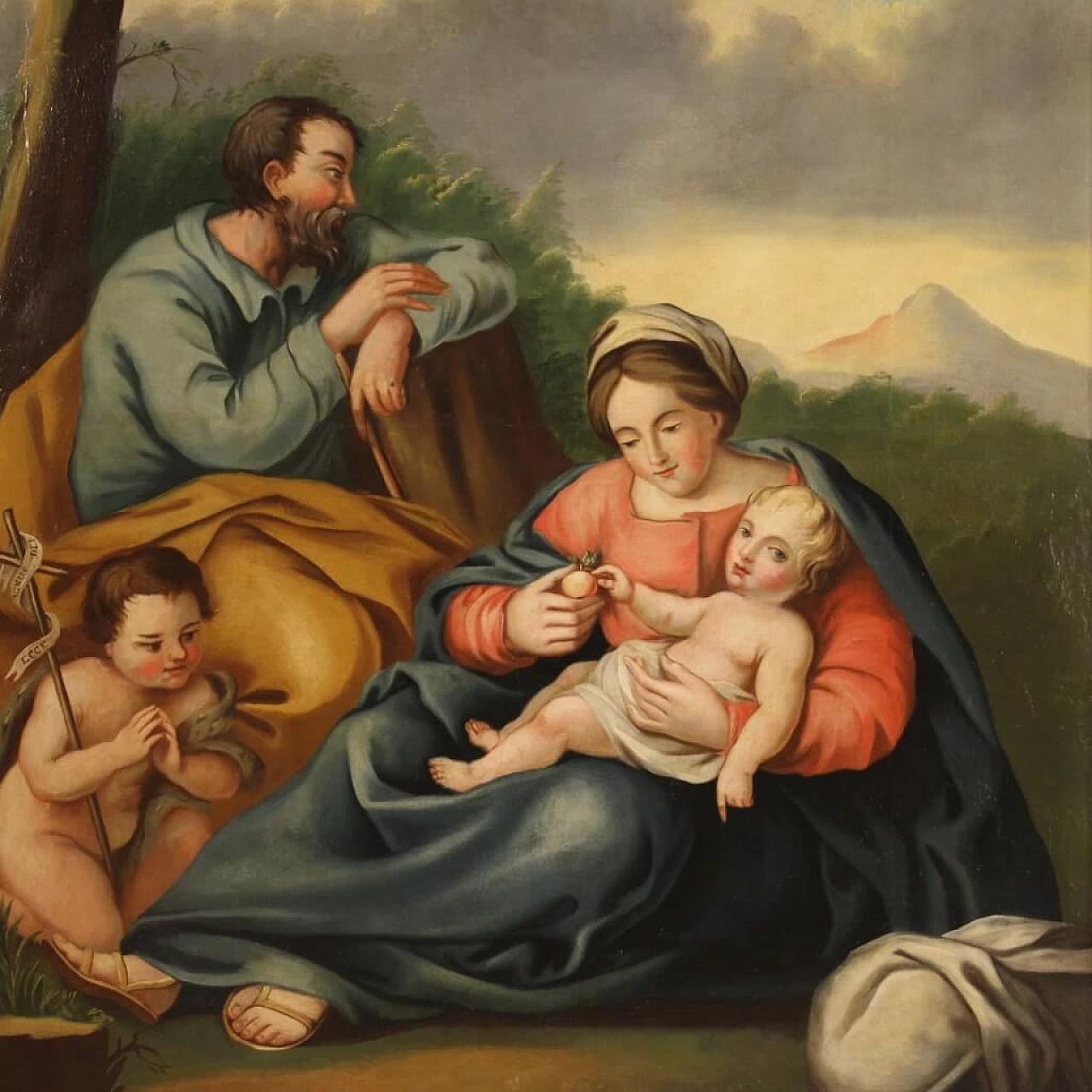 Oil painting on canvas depicting the Holy Family, 19th century 1447296