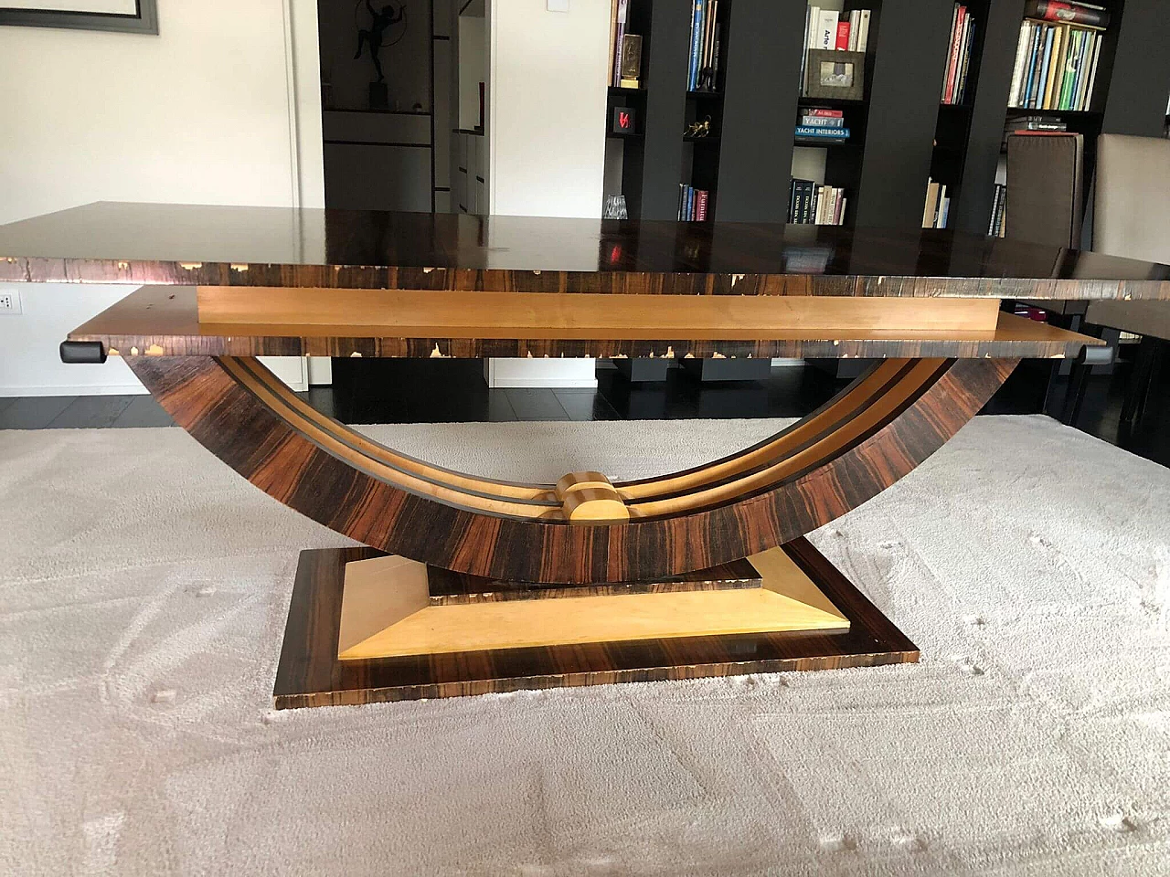 Art Deco table veneered in rosewood and mahogany, 1930s 1447325