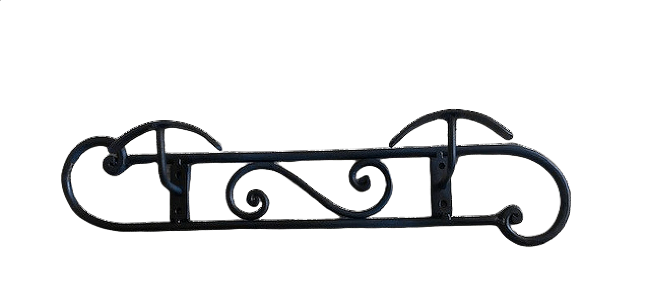 Wall-mounted wrought iron coat rack by Rino Baglini, 1970s 1447334