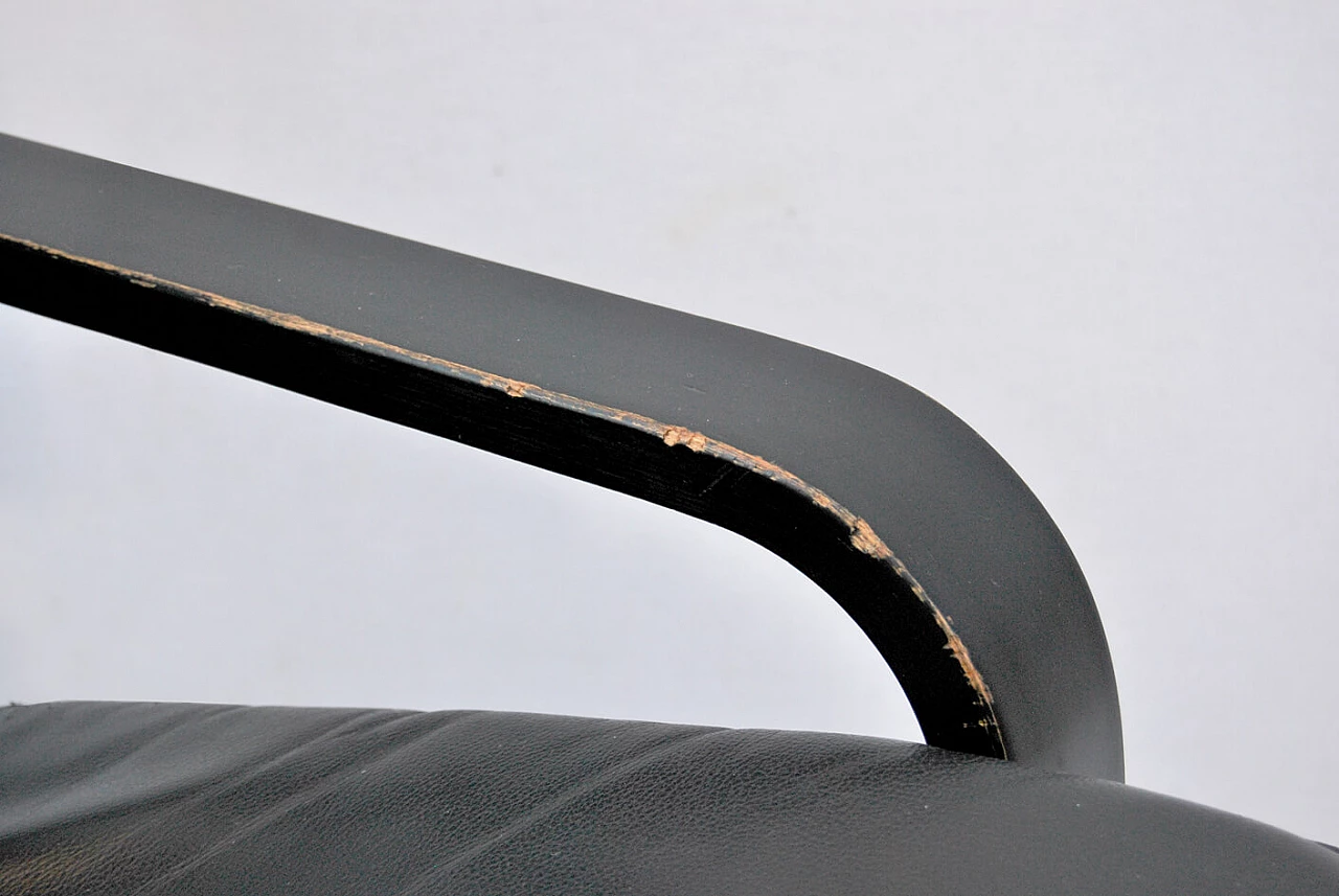 Black bentwood and leather armchair, 1960s 1451607