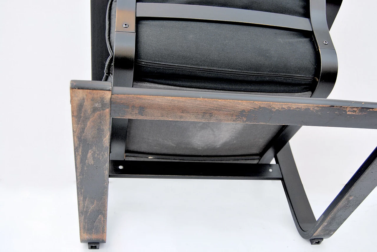 Black bentwood and leather armchair, 1960s 1451610